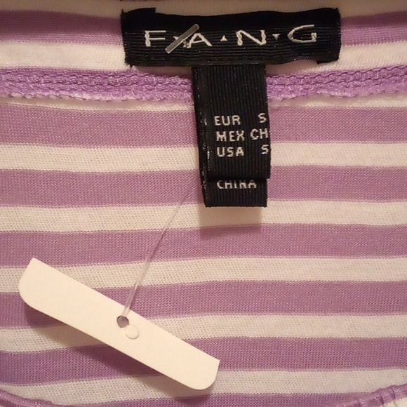 NWT - Fang Striped Purple & White Shirt - Size Small - Picture 3 of 5